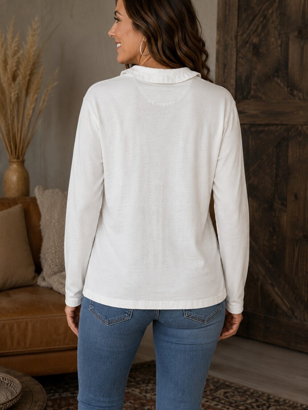 AMERICAN LIVING 100% Cotton Longsleeve Womens Top - Picture 2 of 6
